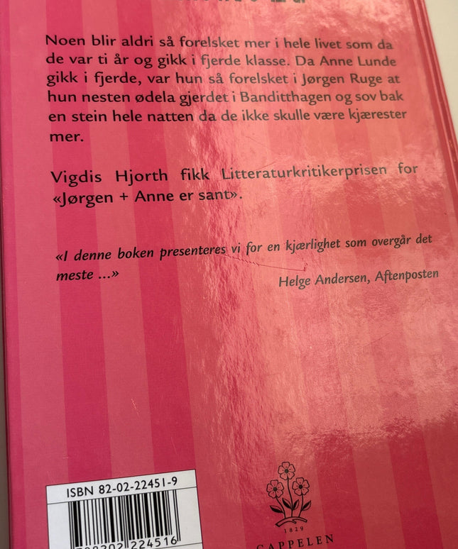 Hjorth, Vigdis: Jørgen+Anne er sant