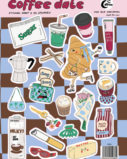 Klistremerkeark | Coffee Date | A5