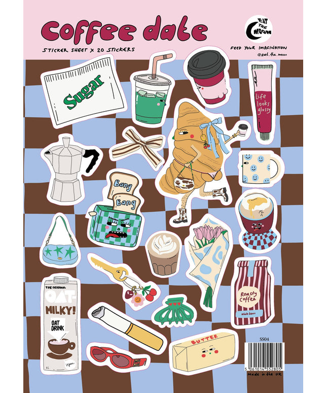 Klistremerkeark | Coffee Date | A5