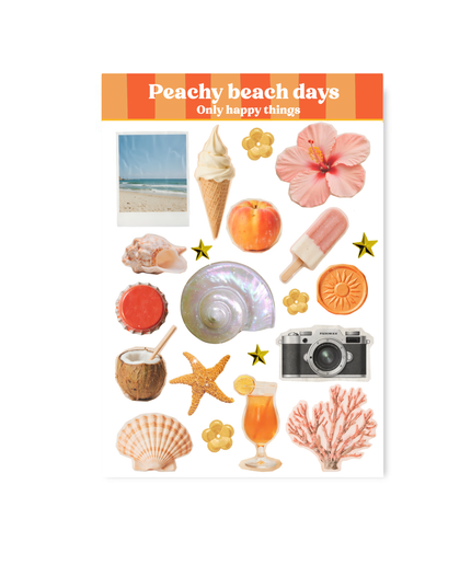 Klistremerkeark | Peachy Beach Days | A6