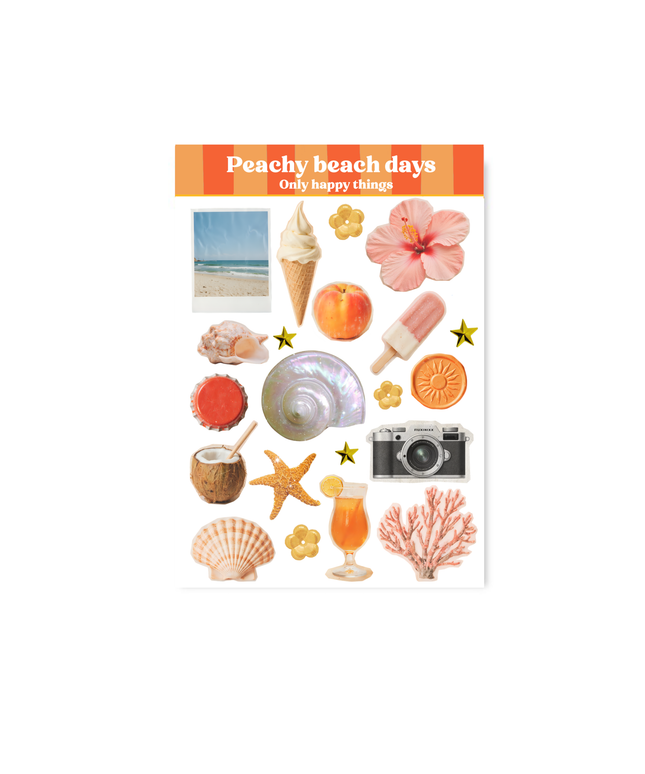 Klistremerkeark | Peachy Beach Days | A6