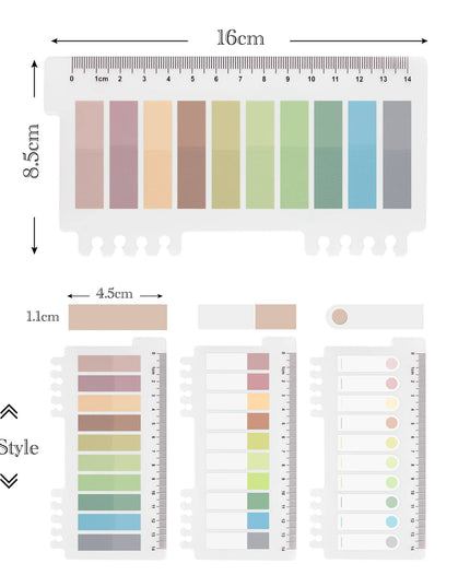 Meadow Mist Index Gjennomskinnelige selvklebende notislapper | Sidemarkører | Klistrelapper