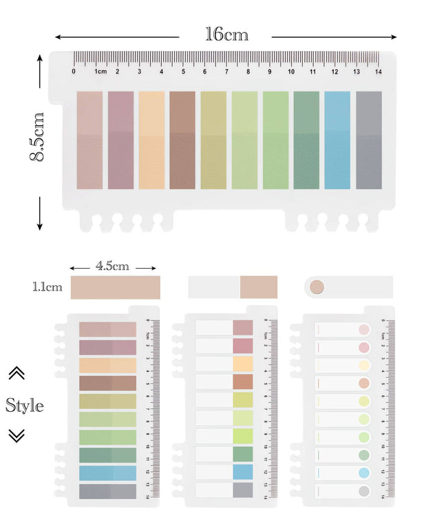Meadow Mist Index Gjennomskinnelige selvklebende notislapper | Sidemarkører | Klistrelapper