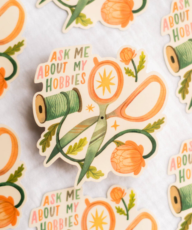 Vinyl Klistremerke | Ask Me About My Hobbies