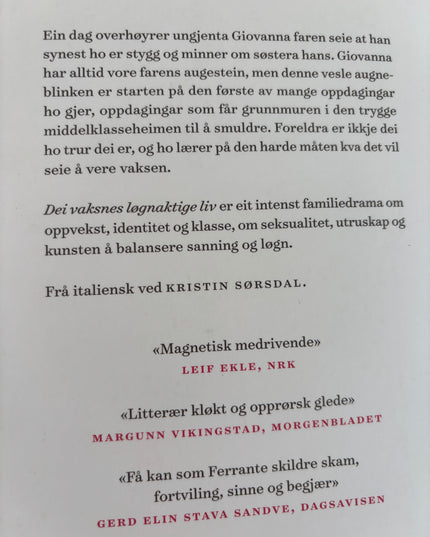 Ferrante, Elena: Dei vaksnes løgnaktige liv