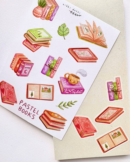 Klistremerkeark | Pastel Books | A6