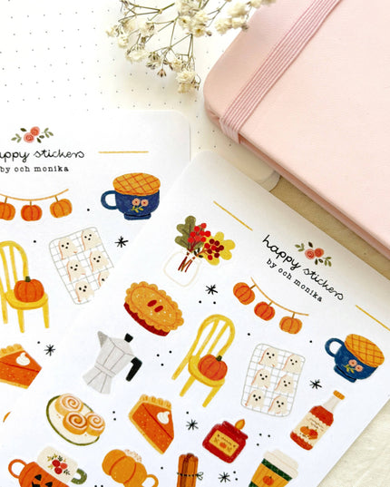Klistremerkeark | Fall Café | A6