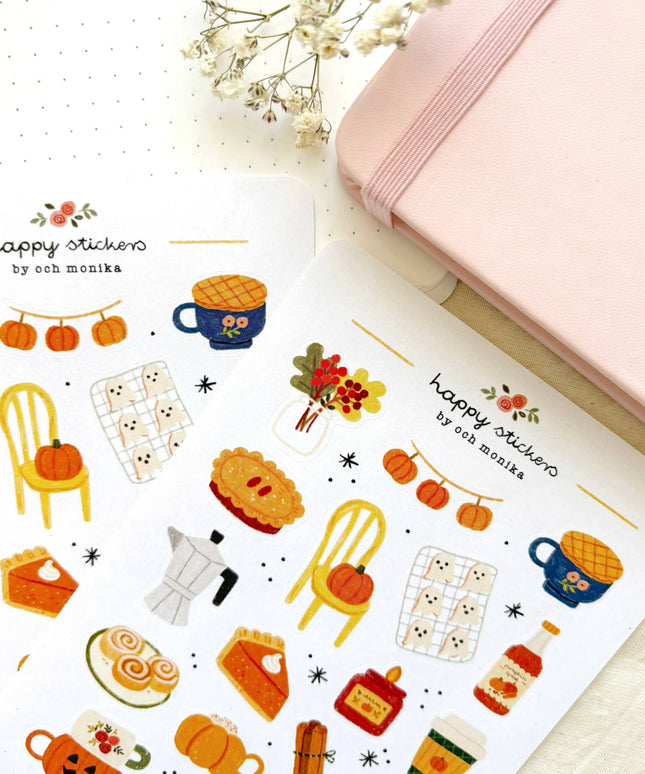 Klistremerkeark | Fall Café | A6