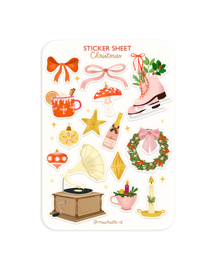 Klistremerkeark | Cute Christmas Things | A6