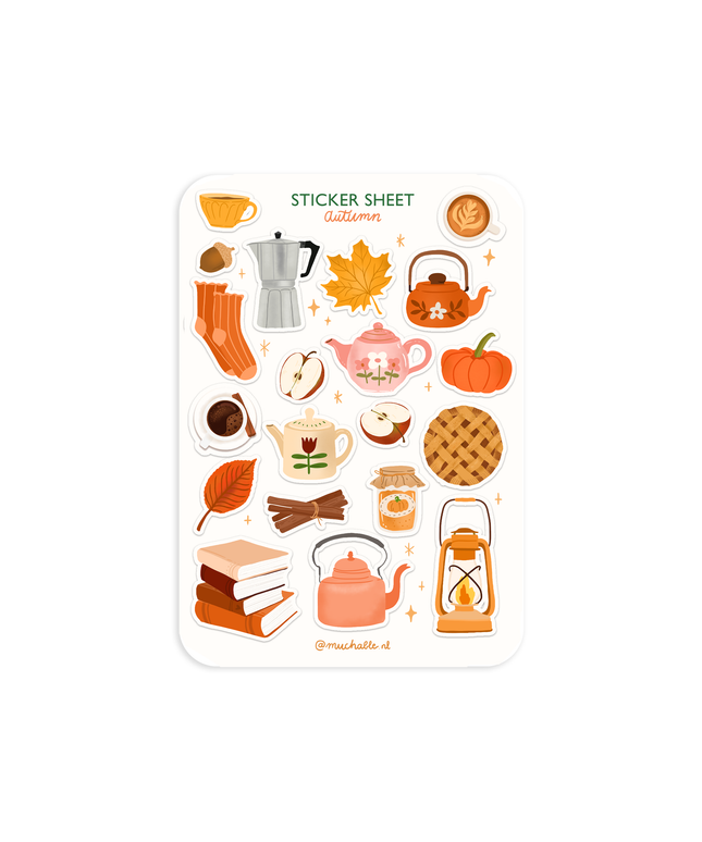 Klistremerkeark | Autumn - Cosy & Cute | A6