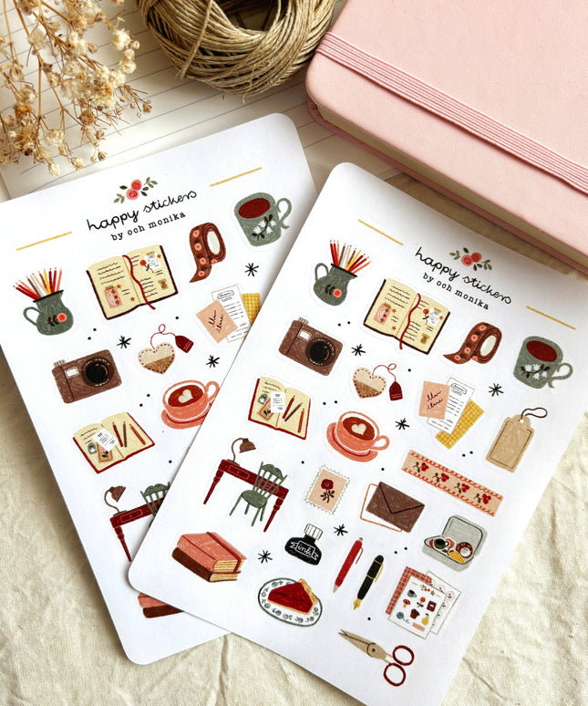 Klistremerkeark | Cozy Journaling | A6