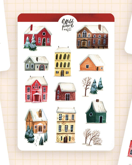 Klistremerkeark | Winter Town