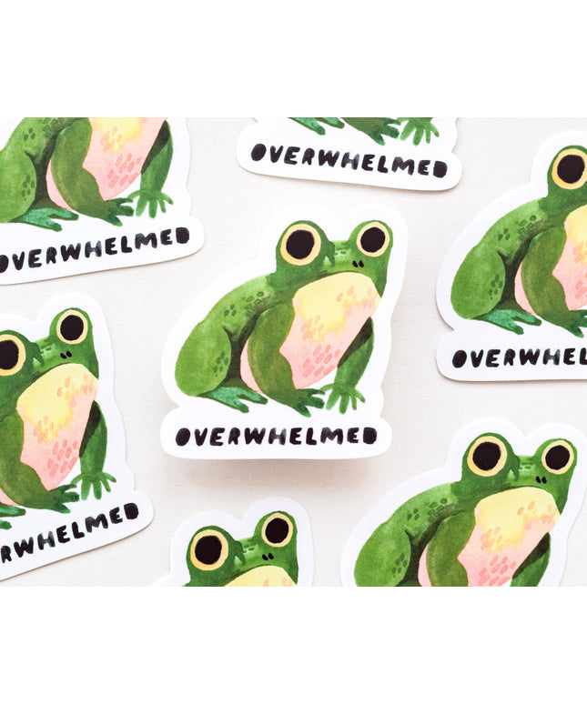 Vinyl Klistremerke | Overwhelmed Illustrated Frog