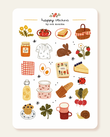 Klistremerkeark | Spring Picnic | A6