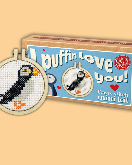 I Puffin Love You! Mini Matchbox Broderingssett