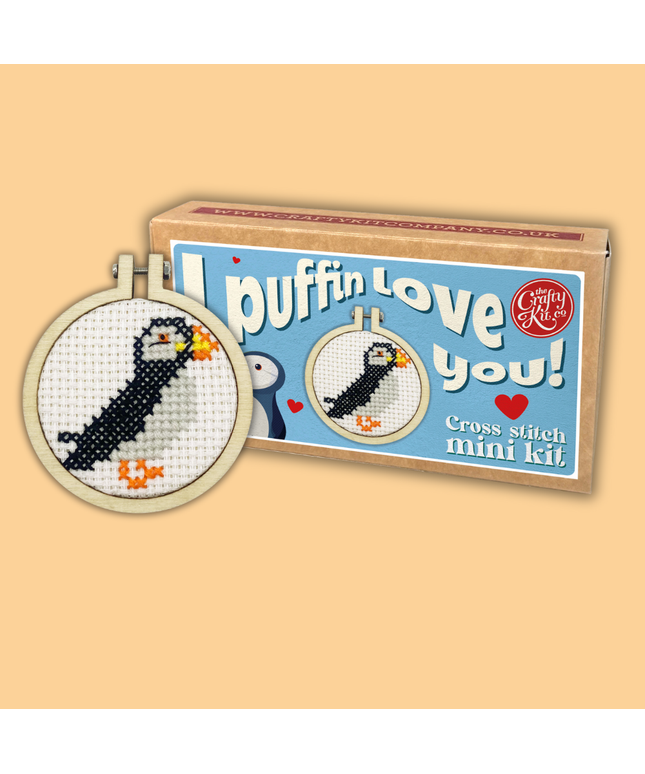 I Puffin Love You! Mini Matchbox Broderingssett