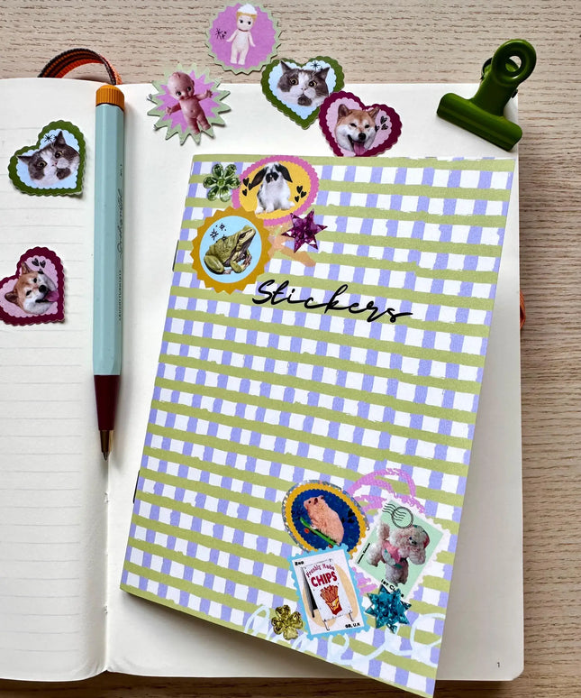 Klistremerkebok | A6 Gingham Sticker Keeper