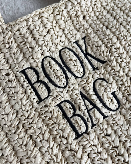 Straw Book Bag: Stripe/Full Size