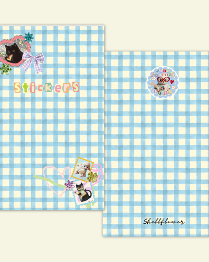 A5 Gingham Sticker Keeper | Klistremerkebok