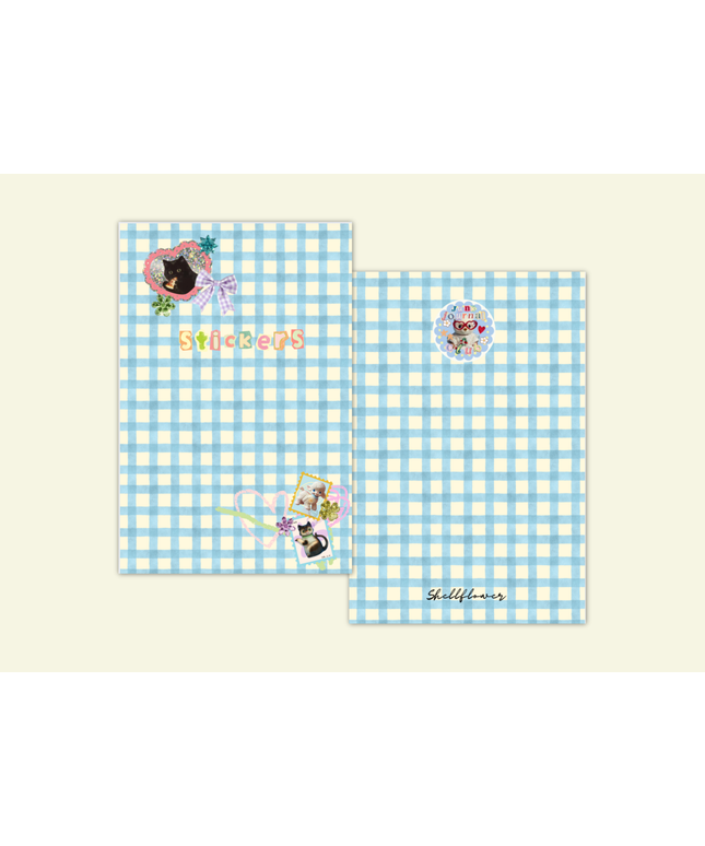 A5 Gingham Sticker Keeper | Klistremerkebok