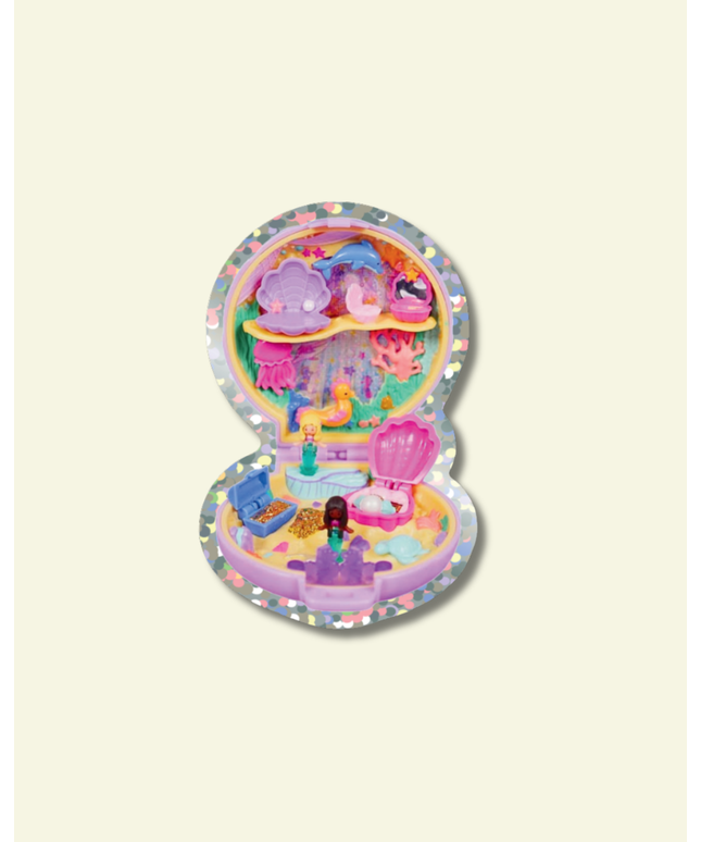 Polly Pocket Havfrue Glitter Vinyl Klistremerke