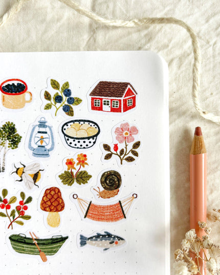 Klistremerkeark | Summer Cottage | A6