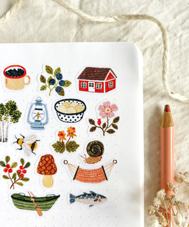 Klistremerkeark | Summer Cottage | A6