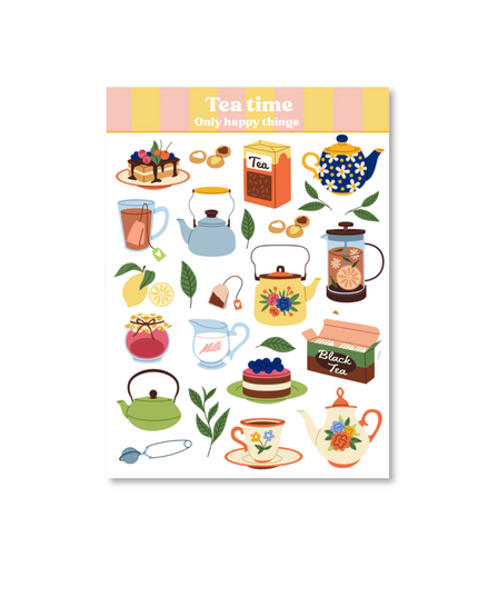 Klistremerkeark | Tea Time | A6