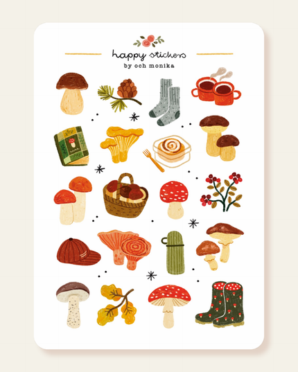 Klistremerkeark | Mushroom Picking | A6