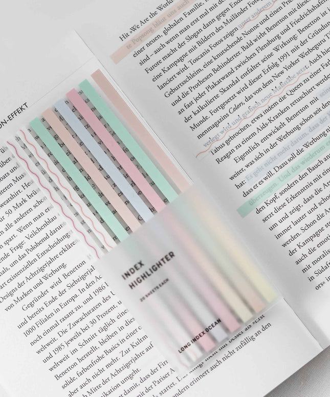 Powder Pink | Gjennomsiktige klebestriper – langt design | Selvklebende notislapper