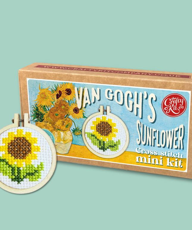 Van Gogh's Sunflower Mini Matchbox Broderingssett
