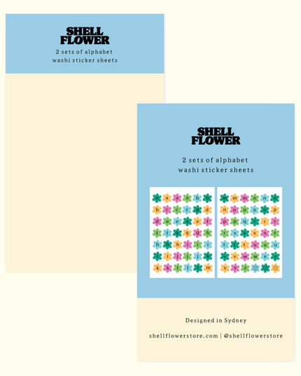 Klistremerkeark 2pk | Alfabet Washi