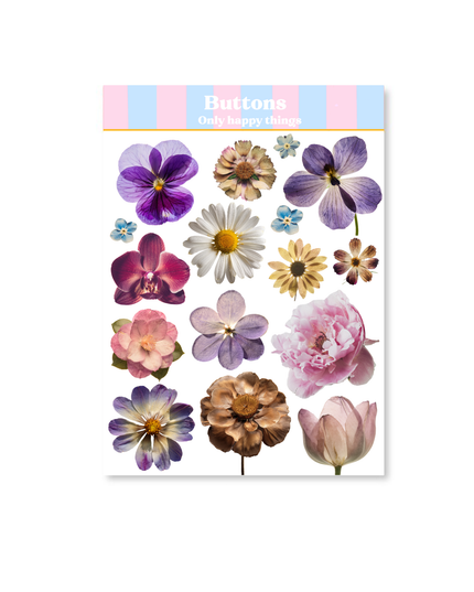 Klistremerkeark | Flowers «Buttons» | A6