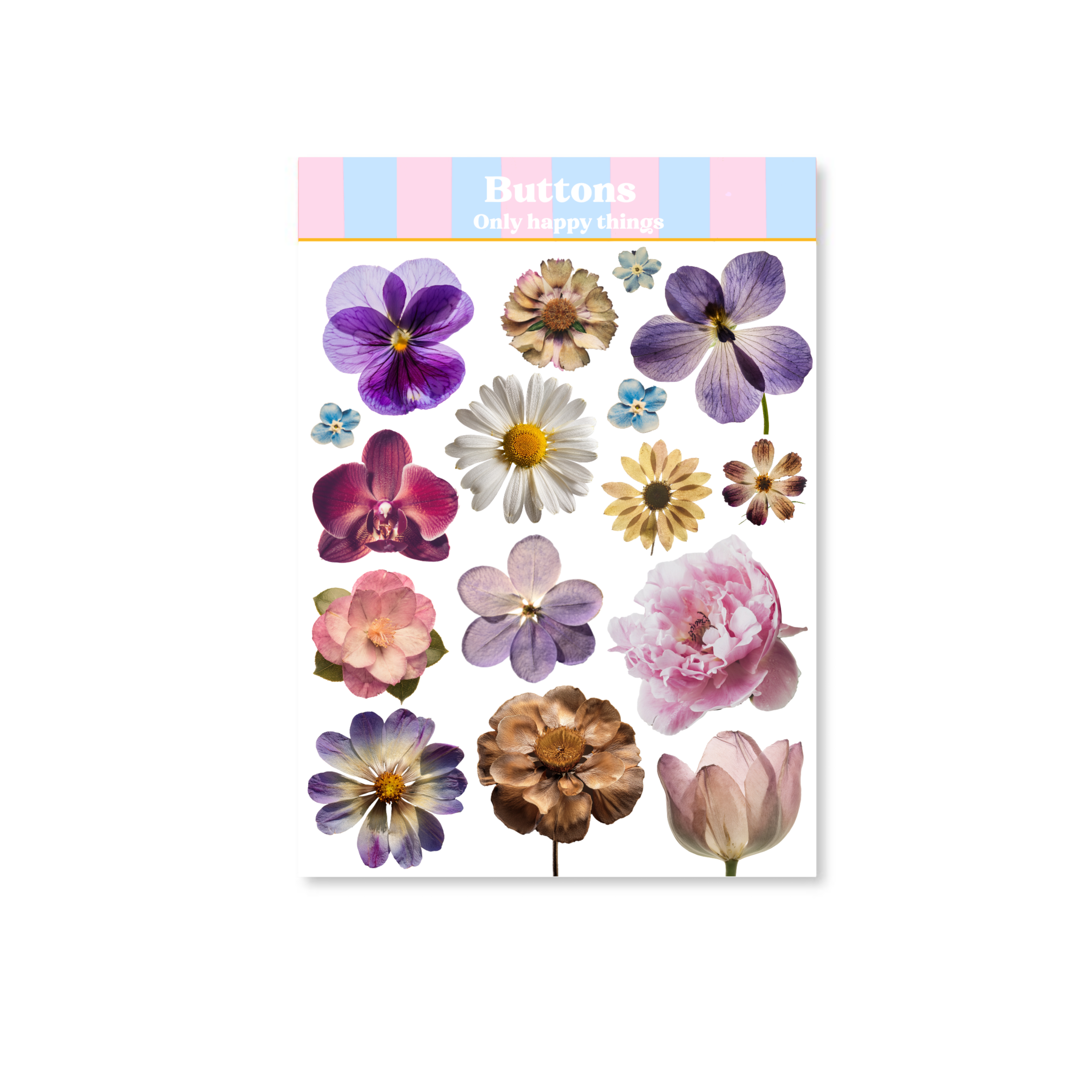 Klistremerkeark | Flowers «Buttons» A6