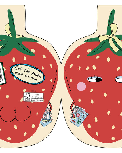 Gratulasjonskort | Hey Strawberry, Die Cut Kort