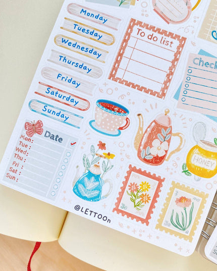 Klistremerkeark | Bullet Journal Essentials: Flower