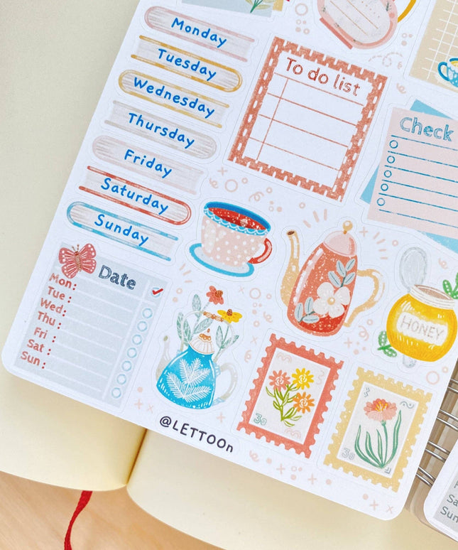 Klistremerkeark | Bullet Journal Essentials: Flower