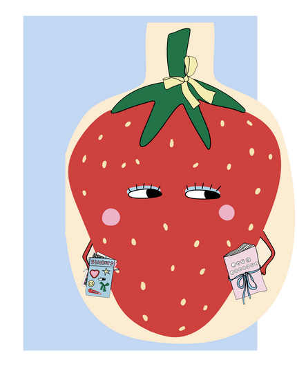 Gratulasjonskort | Hey Strawberry, Die Cut Kort