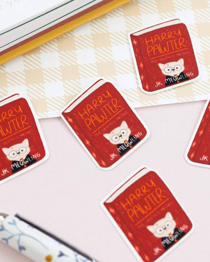 Harry Pawter - Cat book Klistremerke