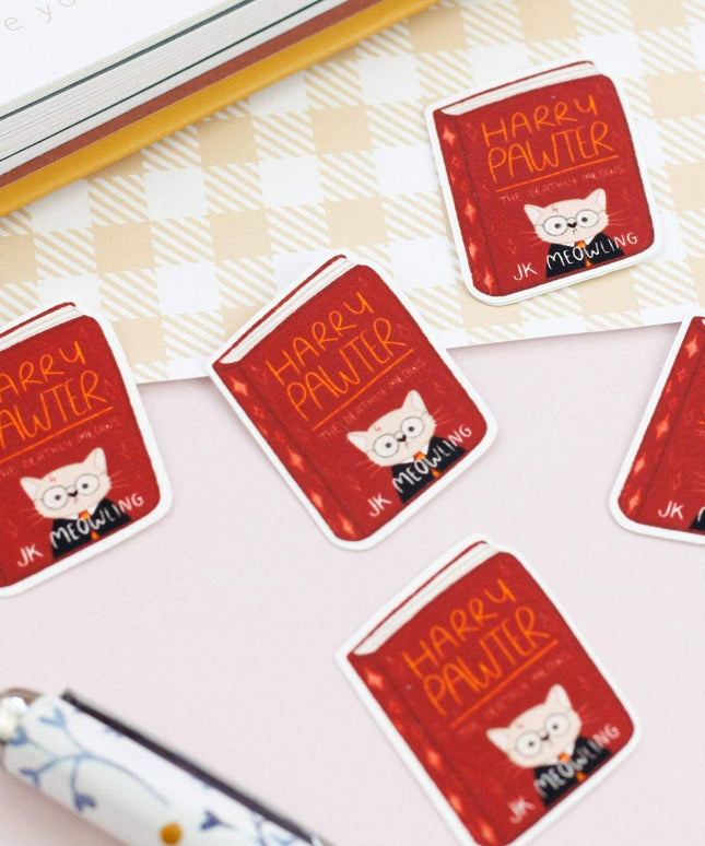 Harry Pawter - Cat book Klistremerke