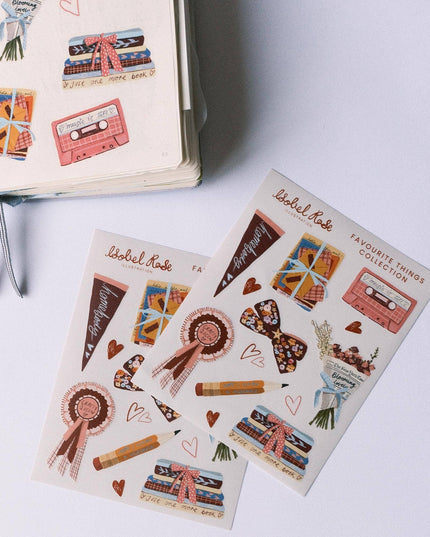 Vinyl Klistremerkeark | Illustrated Favourite Things