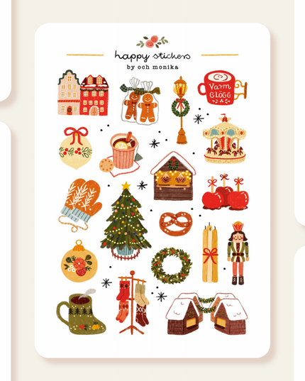 Klistremerkeark | Christmas Market | A6