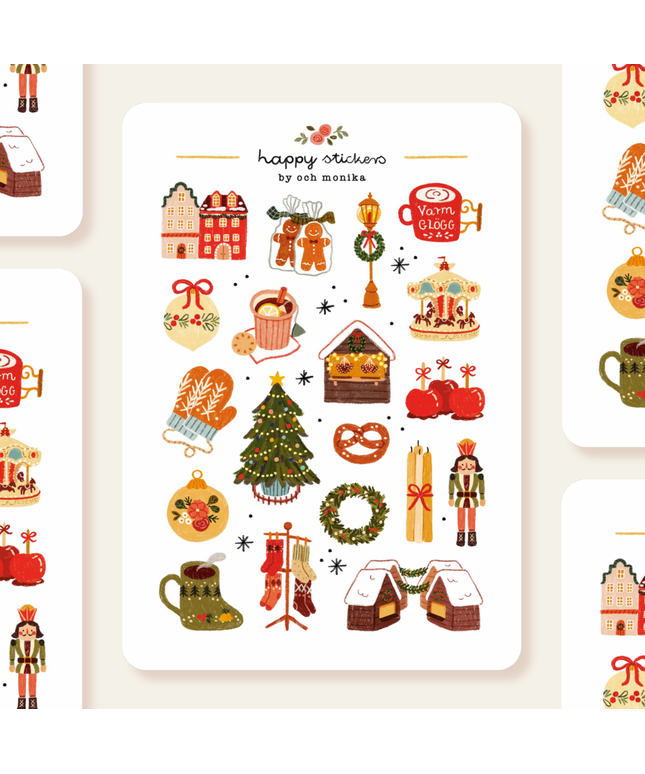 Klistremerkeark | Christmas Market | A6
