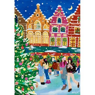 Puslespill 1000 Brikker | Christmas Market in Bruges
