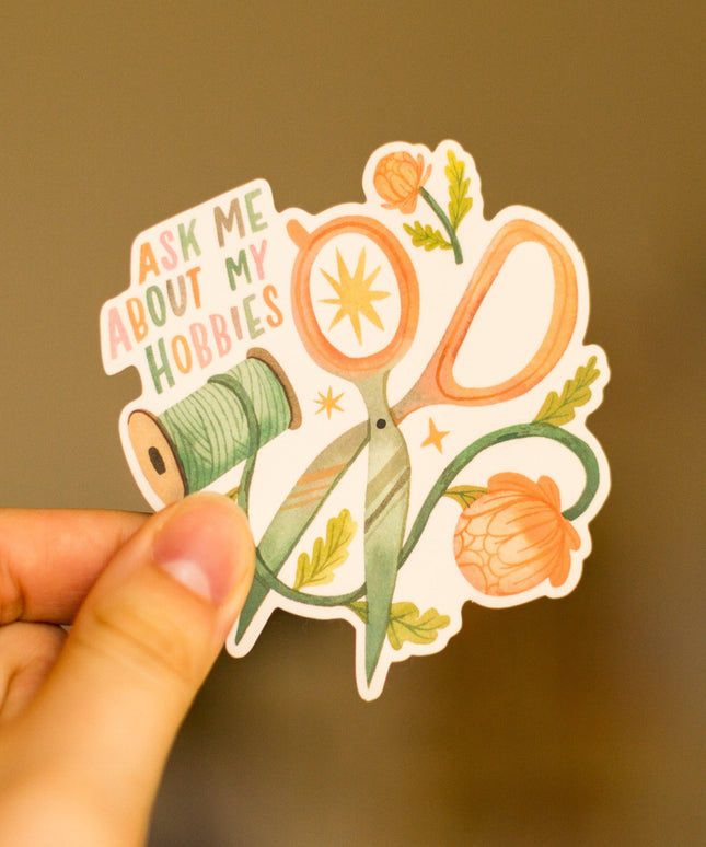 Vinyl Klistremerke | Ask Me About My Hobbies