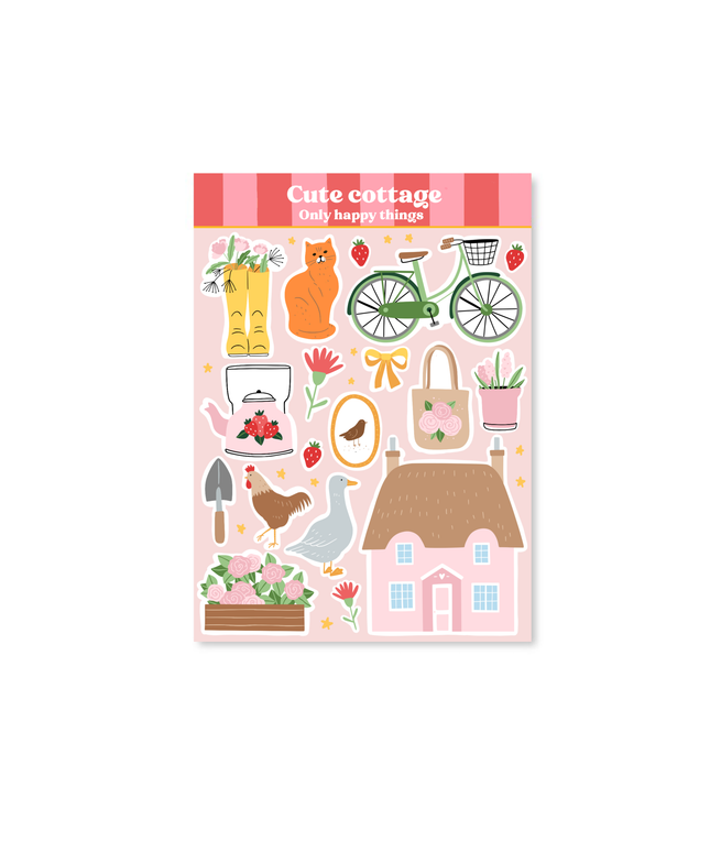 Klistremerkeark | Cute Cottage | A6