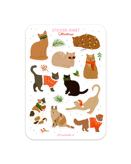 Klistremerkeark | Christmas Cats | A6