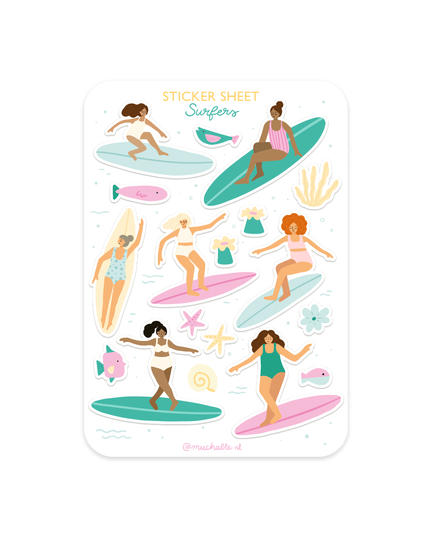 Klistremerkeark | Surfers Summer | A6