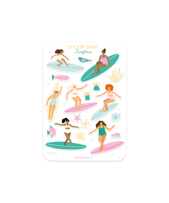 Klistremerkeark | Surfers Summer | A6