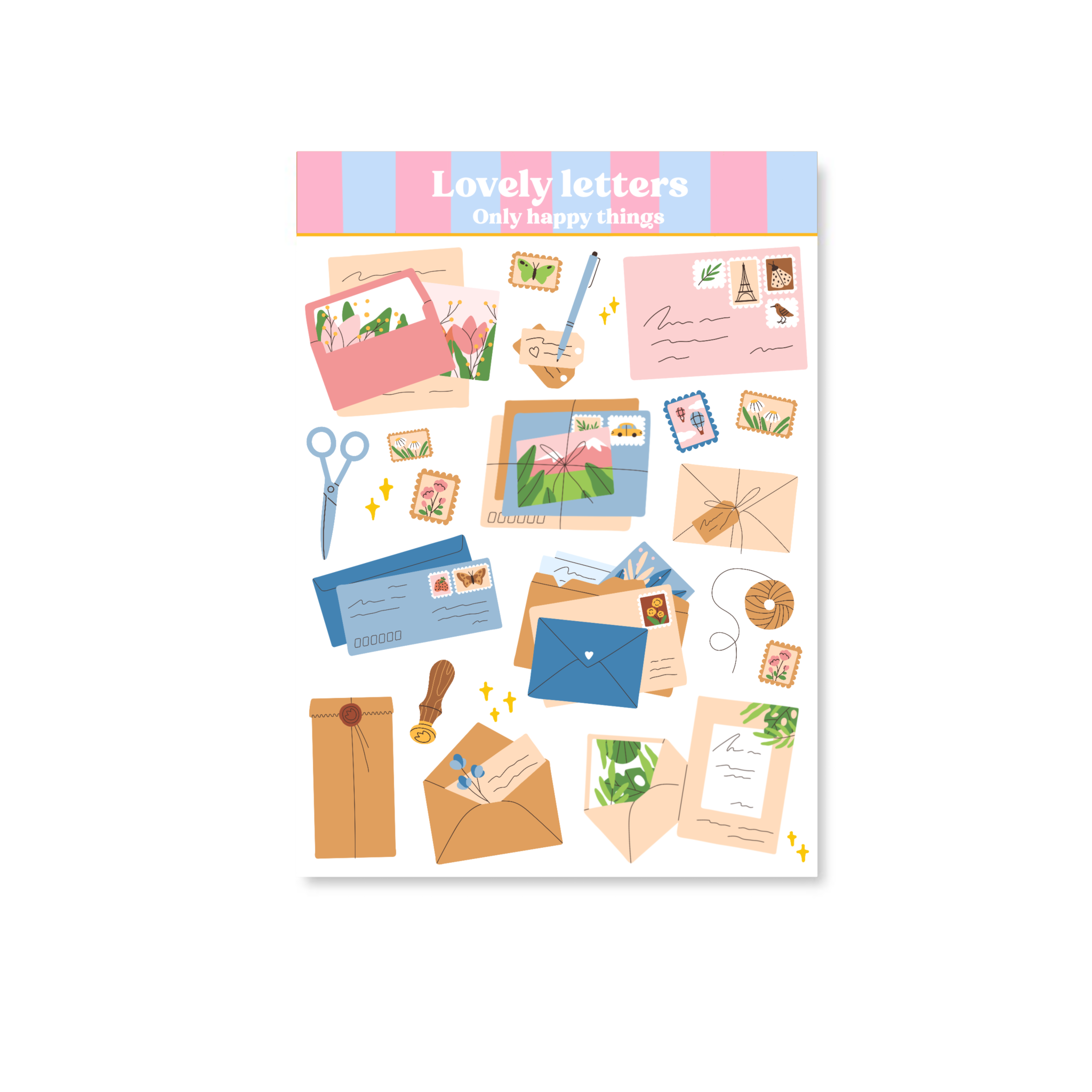 Klistremerkeark | Lovely Letters A6